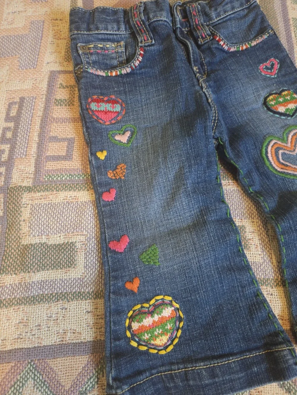 Baby Gap Jeans Colorful Embroidered Size 12-18 Months